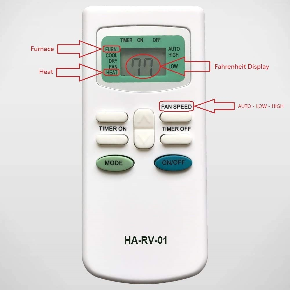 Replacement for Carrier Air V Airv Rv Air Conditioners Remote Control