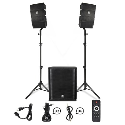 proreck PA Speaker System 3500W P.M.P.O 15 inch Subwoofer DJ Line Array Speakers
