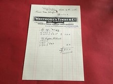 Whitmore’s Timber Co Ipswich Hardwood Timber Merchants 1936  receipt R36579