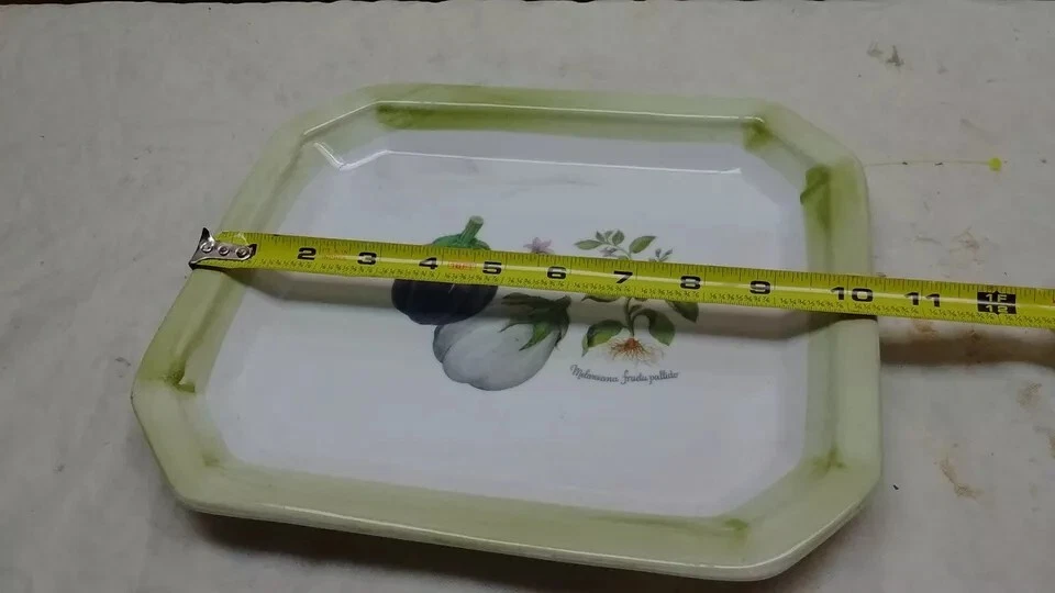 Plato servidor pasta cerámica Due Torri berenjena berenjena melanzana pallido 10x9 Foto 4 de 4