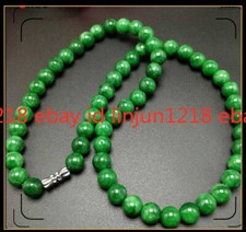 100 Natural 8/10/12mm Green Jade Round Gemstone Beads Necklace 18" AAA 