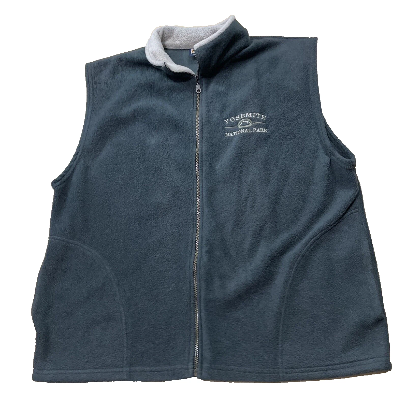 TIPSY Sherpa Fleece Vest Mens L YOSEMITE PARK Made USA Green Cream Vintage L