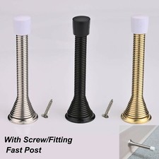 SPRING DOOR STOPPER STOPS 1 2 4 10 PACKS SPIRAL BUFFER SILVER GOLD CHROME BRASS