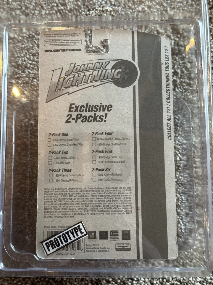 Johnny Lightning 2-Pack TOYS "R" US MOCKUP Prototype Blister Card Sample Error - Image 2 of 2