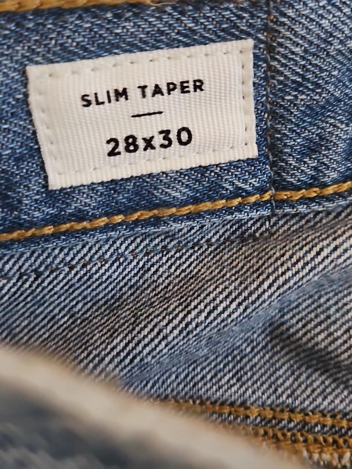 Denim mixto ceñido cintura alta bloque color retazos azules Pacsun para mujer 28x30 Foto 4 de 4