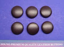 6 MADE IN USA 23.5 MM DARK CHOCOLATE BROWN #2 LEATHER BUTTONS FOR JACKETS, COATS