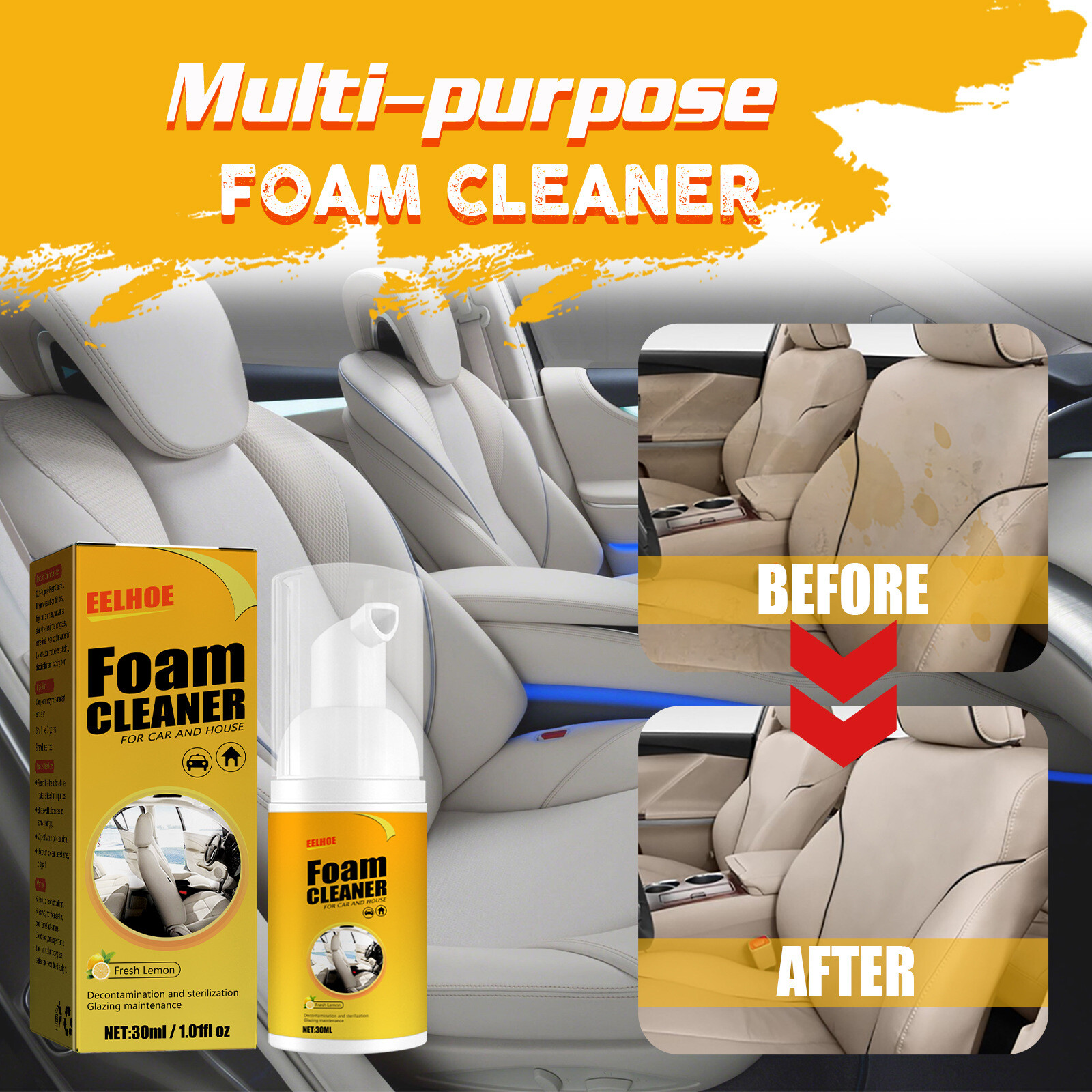 Multifunctional Foam Cleaner Cleaning Spray Powerful Stain Removal Kit