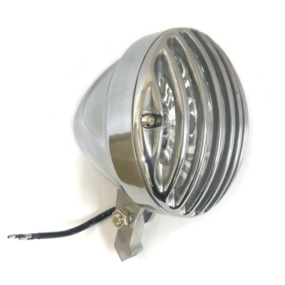 12V 6 1/2'' Alloy Headlight With Grill. Custom, Chopper, Bobber Style