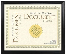 MCS Economy Document Frame 8-1/2x11 Black (Same Shipping Any Qty)