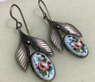Vintage Enamel Earrings - Classic Colorful Design, Retro Statement Jewelry