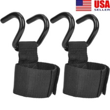 Weight Lifting Metal Hooks Gym Training Deadlift Wrist Support Grips Straps Wrap