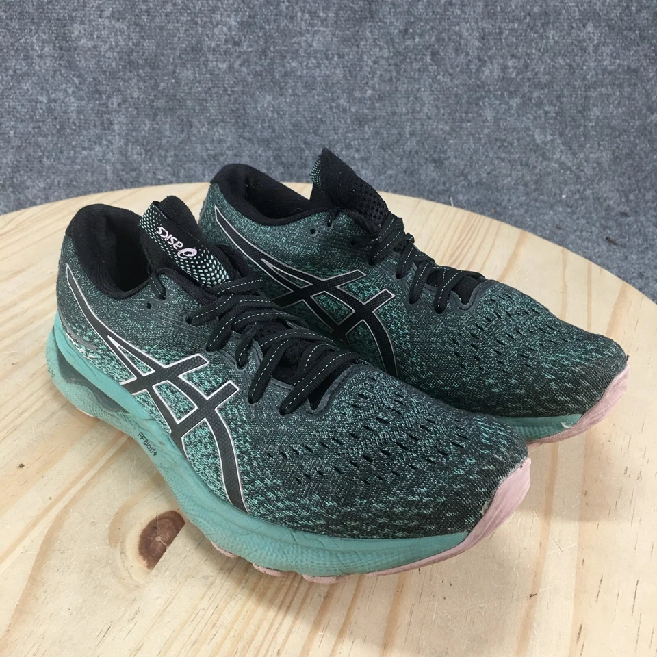 Asics Zapatos Mujer 9.5 Gel Nimbus 24 Tenis para Correr Verde Azulado Con Cordones Bajo 1012B201 Foto 3 de 4