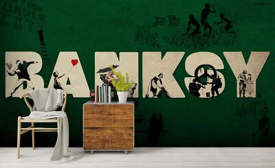 3D Doodle Graffiti Banksy Tapete Wandbild Ablösbar Selbstklebend Aufkleber