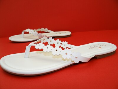 Kate Spade New York Zehentrenner Sandalen Sandalette Damen Leder Gr.41 Weiß