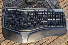 Microsoft Natural Ergonomic USB Wired Keyboard 4000 V1.0 Black KU-0462 Tested