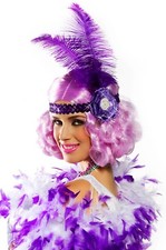 Lilac Curly Flapper Costume Wig Roaring 20s Carnival Festival Mardi Gras