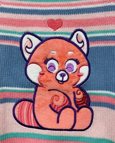 Disney Store Mei Panda Striped Knitted Sweater for Kids Turning Red Size 11/12 - Picture 3 of 6