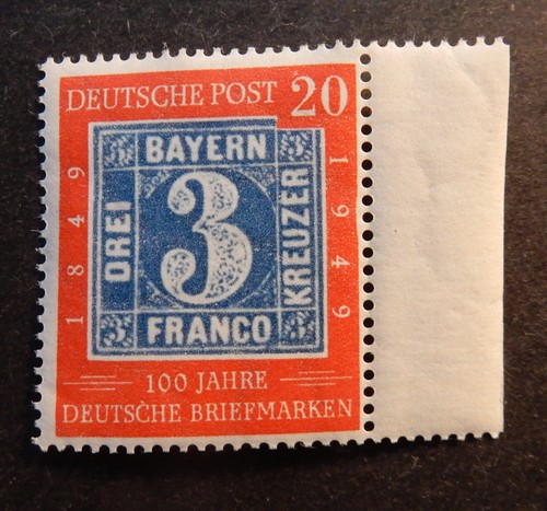 Bund 114** IVI 100 J. Briefmarken Plattenfehler Delle im Bildrand geprSchlegel