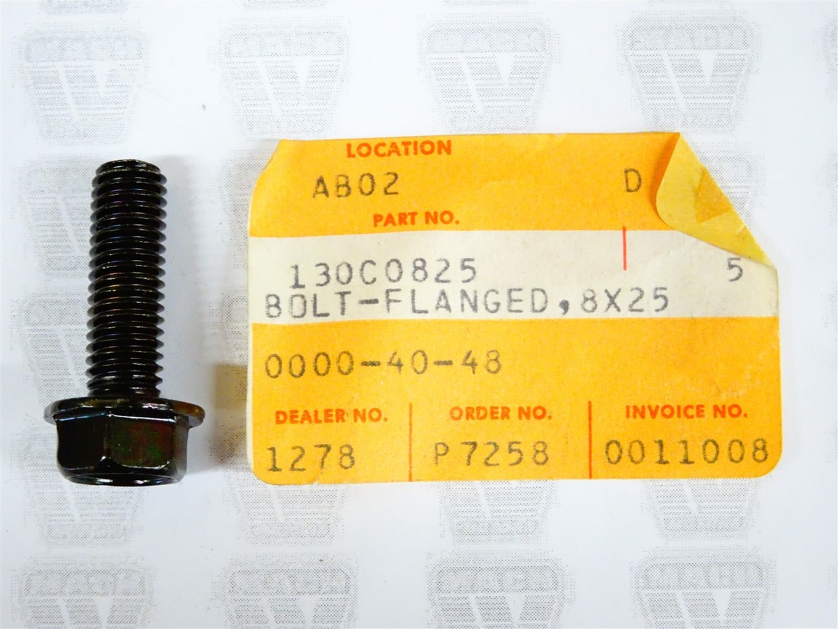 Kawasaki NOS NEW 130C0825 Flanged Bolt 8x25 EL KLF VN ZN ZX EL250