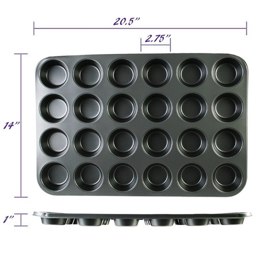 24Cup Muffin Pan/Large Cupcake Pan by Tezzorio, 20 x 14Inch Nonstick