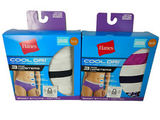 Hanes Womens Cool Dri Hipster Panties 6 pair Sz M/6 Tagless NEW in Box 2 3pks