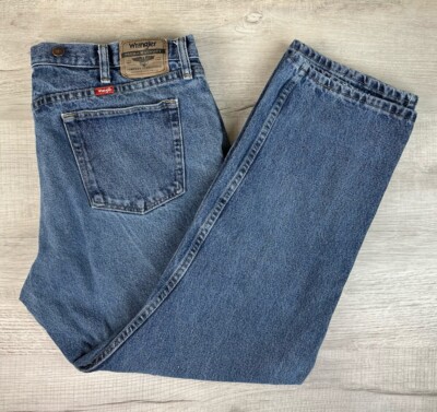 Wrangler Relaxed Fit Jeans Suspendor Logger Lumberjack Mens 40X30 (Actual 39X29)