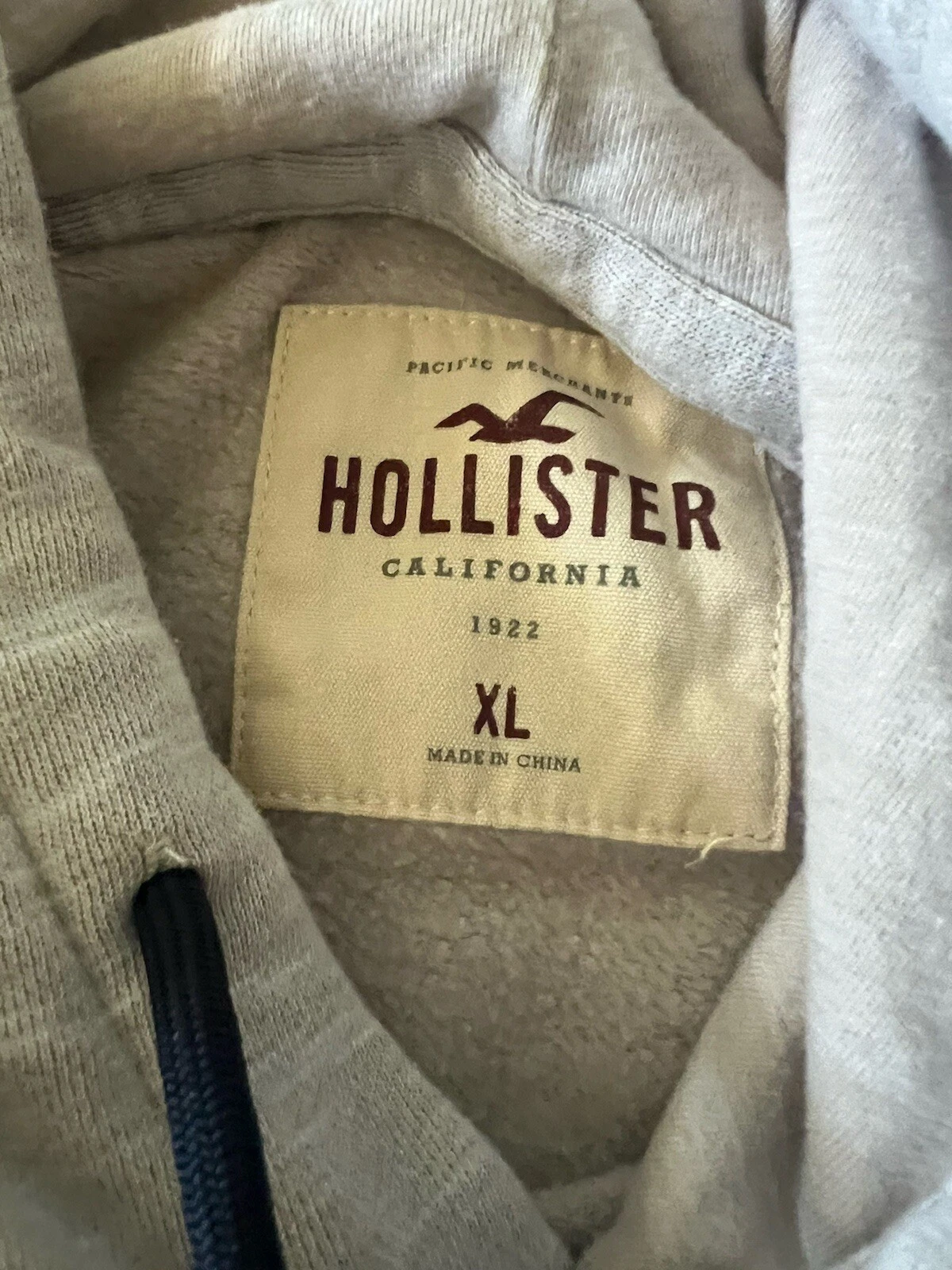 OFF WHITE Hollister Felpa con Cappuccio Donna XL Small Beige Off White Felpa Tasca con Cappuccio Logo