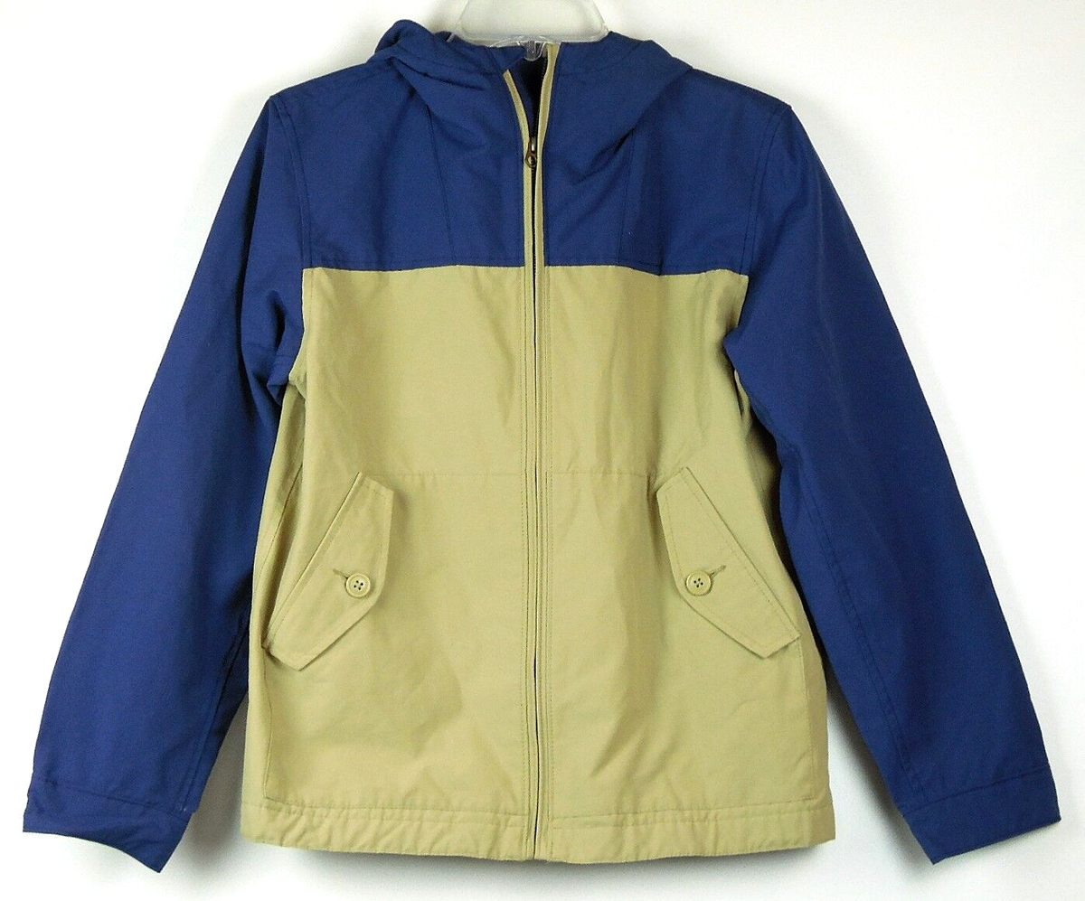 GAP Kids Boys Night Sky Blue & Tan Zip-Front Anorak Jacket w