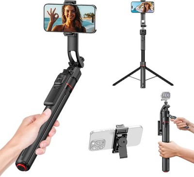 AI Face Tracking Phone Tripod 69'' with Auto-Open Extendable Selfie Stick Stand