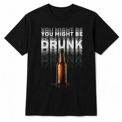 Custom beer You Might Be Drunk Beer Bottle Graphic T-Shirt 2 Sided Drinking Tee