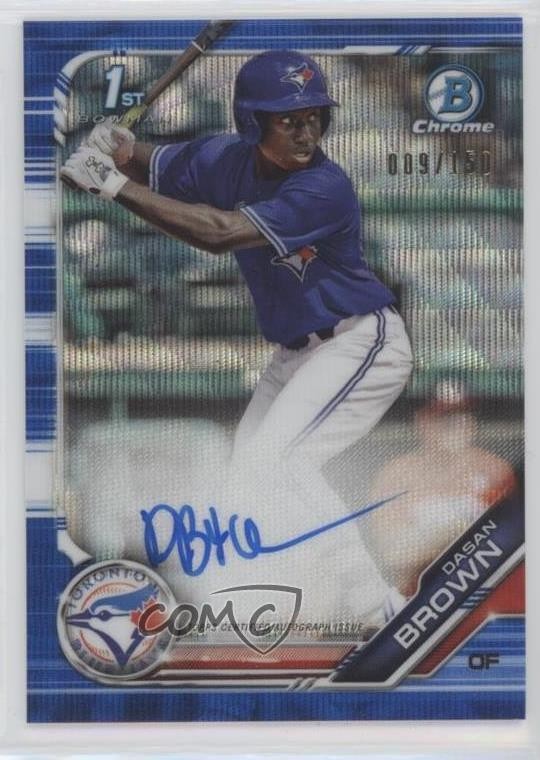 2019 Bowman Draft Chrome Pick Blue Wave Refractor 9/150 Dasan Brown Auto 0g4