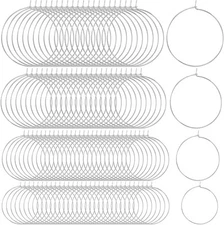 OIIKI 120PCS Earring Beading Hoops for Jewelry Making, 4 Sizes 120pcs Silver 