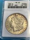 1887 (P) Morgan Silver Dollar MS63 MS-63 Rattler Alligator Eye VAM 12 ANACS