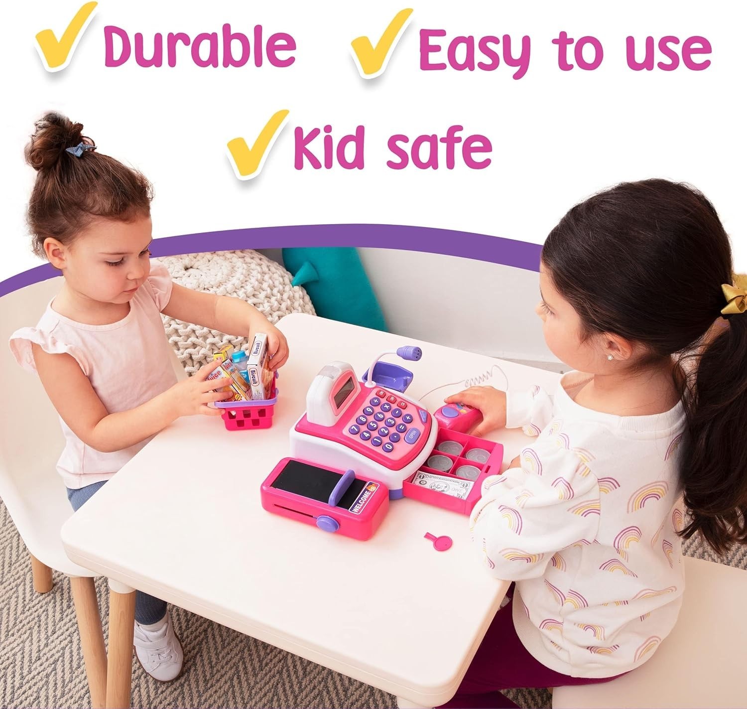 как выглядит Realistic Grocery Store Cash Register Playset for Kids Aged 3 - Gift Idea фото