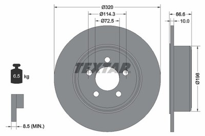 2x TEXTAR Bremsscheibe PRO 92234803 für CHRYSLER 300C LE CHARGER LX CHALLENGER