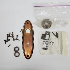 Vintage Metal Door Knob Backplates Victorian Beaded Plated and Accessories