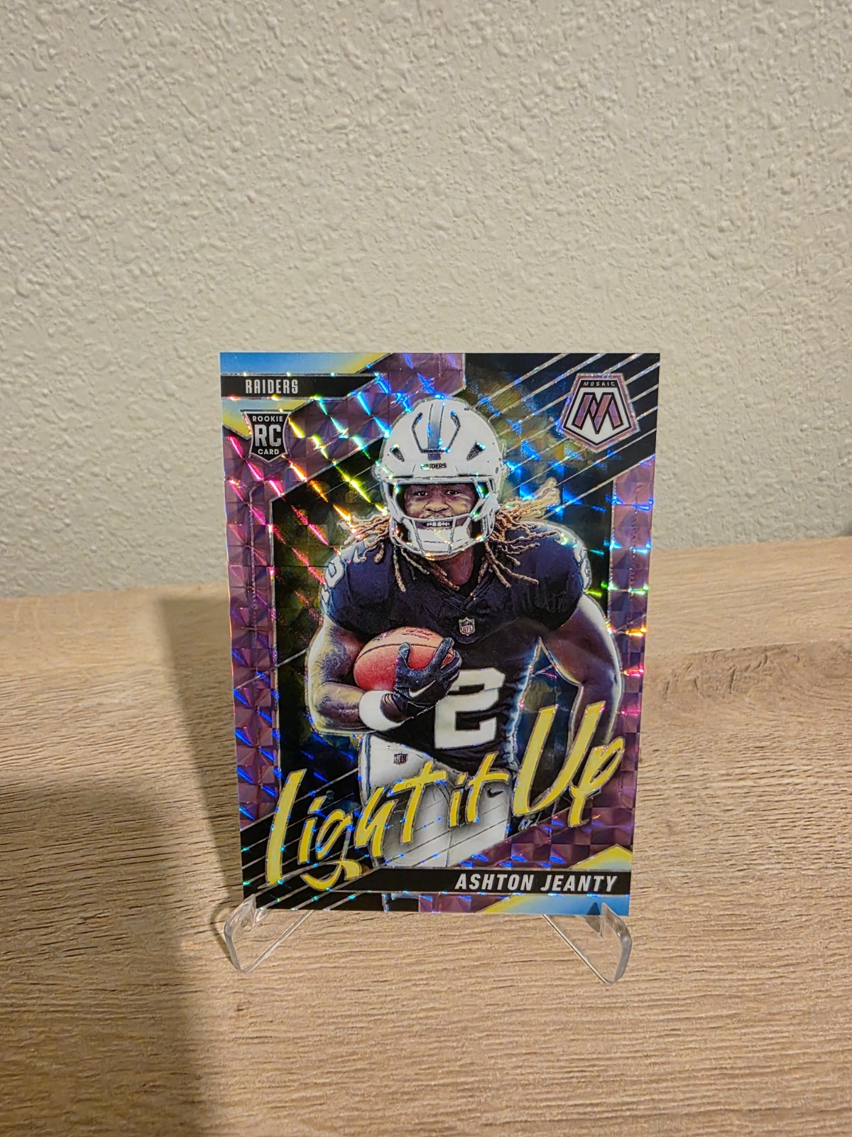 2025 Panini Mosaic LIGHT IT UP Purple Prizm /49 Ashton Jeanty #13 RAIDERS SSP