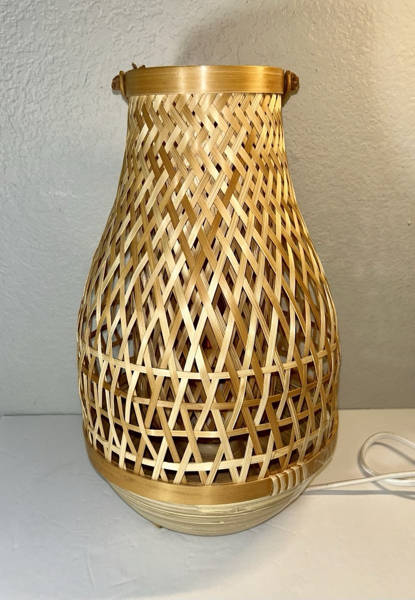 MISTERHULT Bamboo Lantern Lamp with LED Bulb From IKEA Set of 2 Lamps | eBay