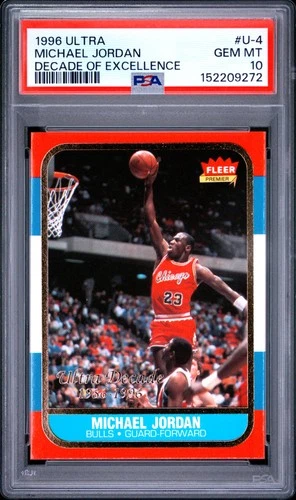1996 FLEER ULTRA DECADE OF EXCELLENCE #U-4 MICHAEL JORDAN PSA 10