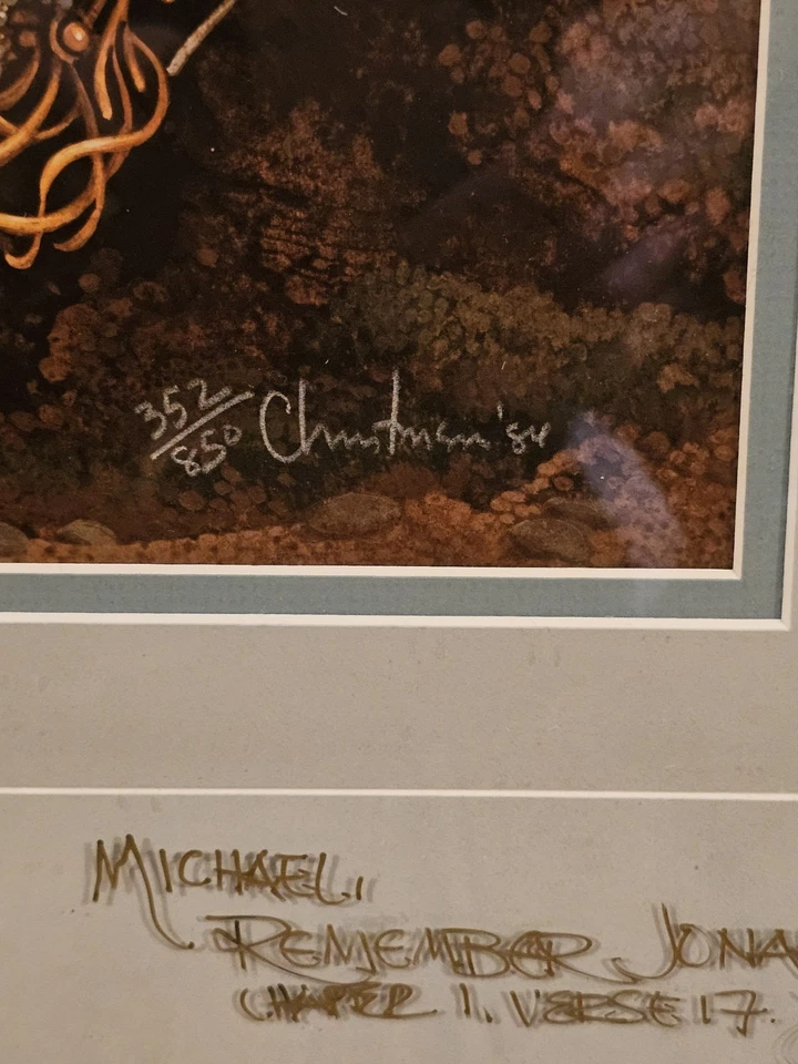 James Christensen Jonah Limited Numbered Framed Print Signed No COA 19.25x16.5 - Image 3 of 4