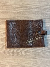 Vintage Real Leather Bi-Fold Cheque Book Holder Wallet