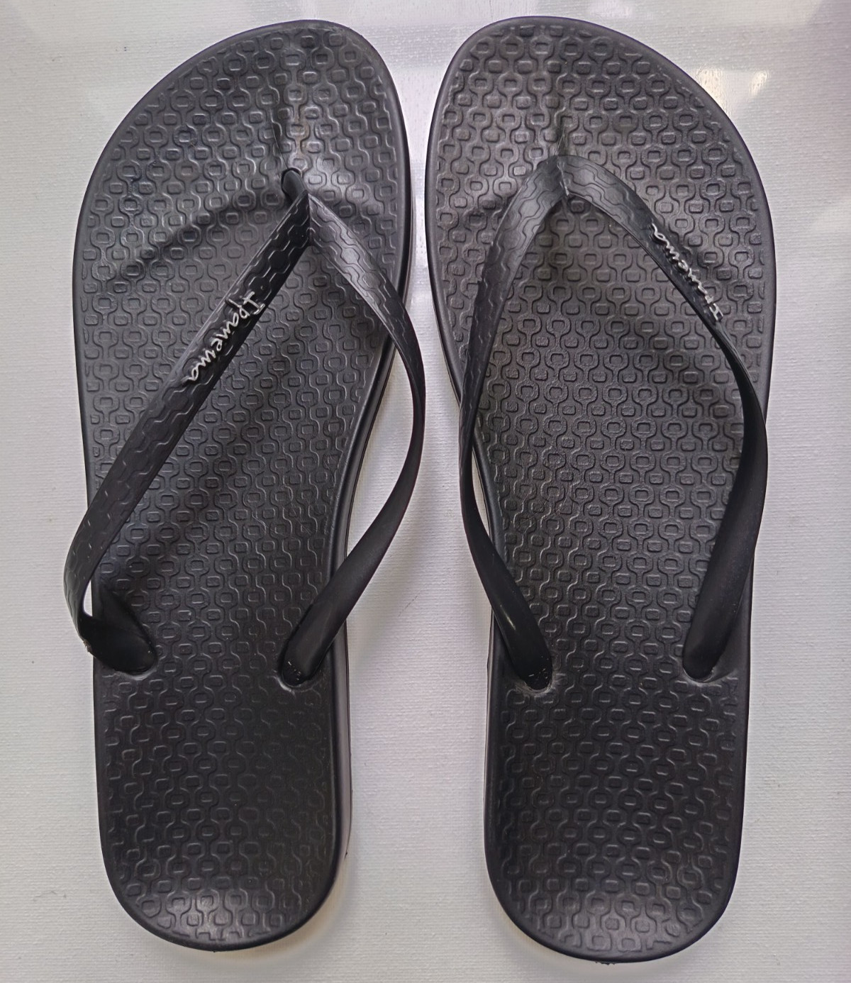 Sandalias chanclas Ipanema para mujer negras plateadas con logotipo anatómica tostadas UK 7 EU 40VGC