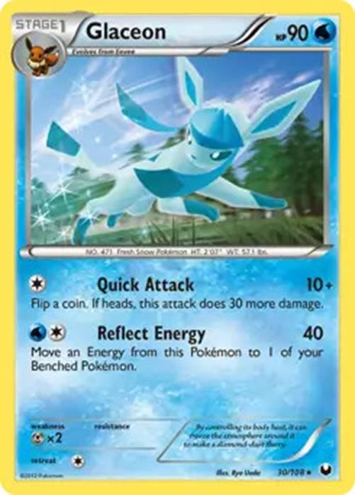 Glaceon - 30/108 - Pokemon Dark Explorers Black & White Rare LP
