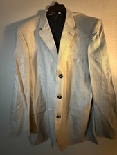 Stafford Blazer Men's 48L Beige Micro Check Houndstooth Sport Coat Jacket Casual