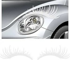 2-Pack Waterproof Reflective Eyelash Decals for Car Headlight, Un Color: White