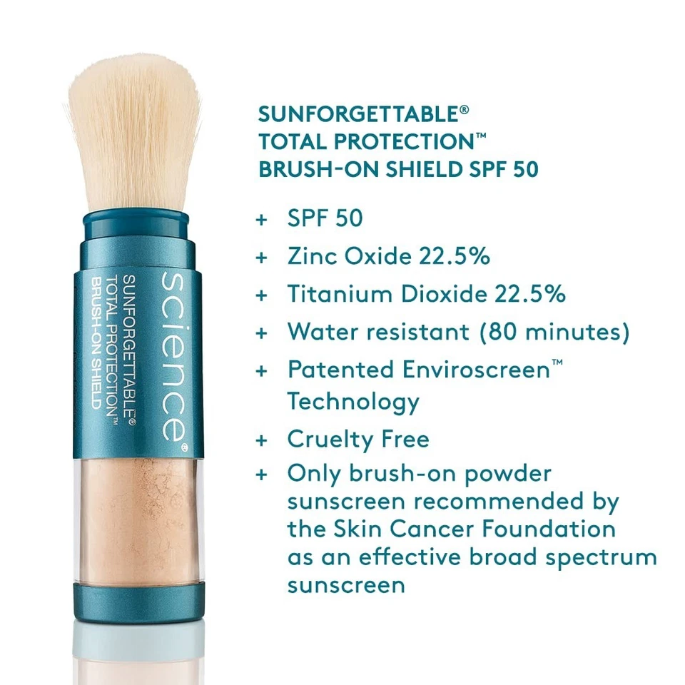 COLORESCIENCE SUNFORGETTABLE BRUSH-ON SUNSCREEN SPF 50 MEDIUM 0.21oz NEW IN BOX - Image 2 of 4
