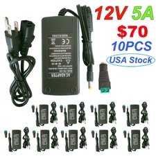 12V 5A 5 AMP 60W DC Power Supply Adapter Transformer LED Strip Light CCTV