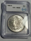 1880-S $1 Morgan Silver Dollar ICG MS66. Blast White
