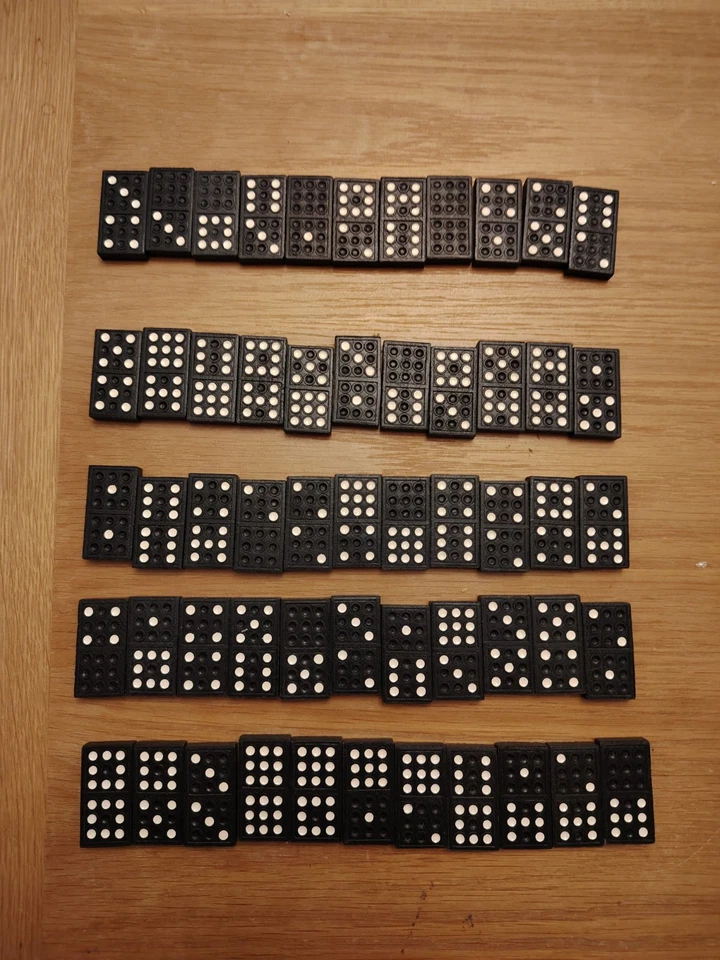 Vintage Wooden Dominoes Double Nine Dominoes Complete Set Of 55 - Image 4 of 4