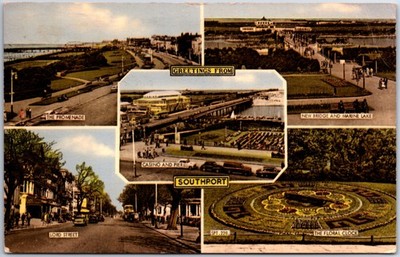 VINTAGE POSTCARD MULTIPLE VIEWS AND SCENES IN SOUTHPORT UNITED KINGDOM 1960s